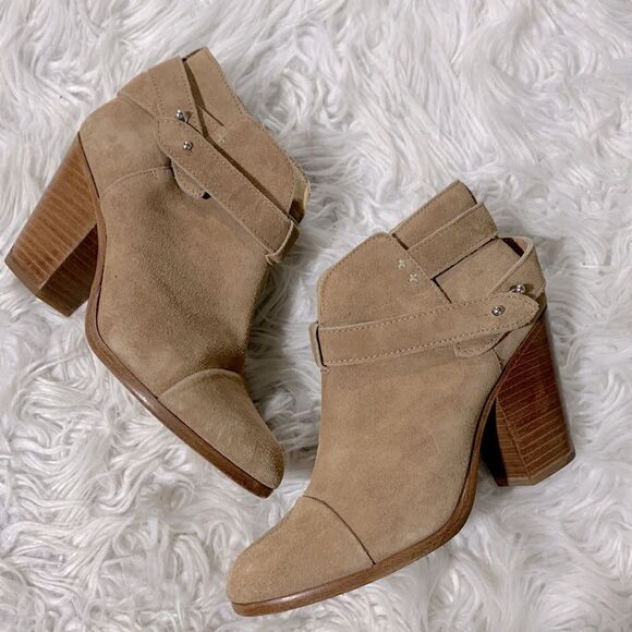 RAG & Bone Harrow Suede Ankle Boots Bootie Ankle Straps Hazel Tan women sz 37 - Picture 9 of 9